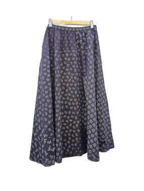 Coldwater Creek Amethyst Boho Summer Cotton Midi Skirt. India Print  Med Petit